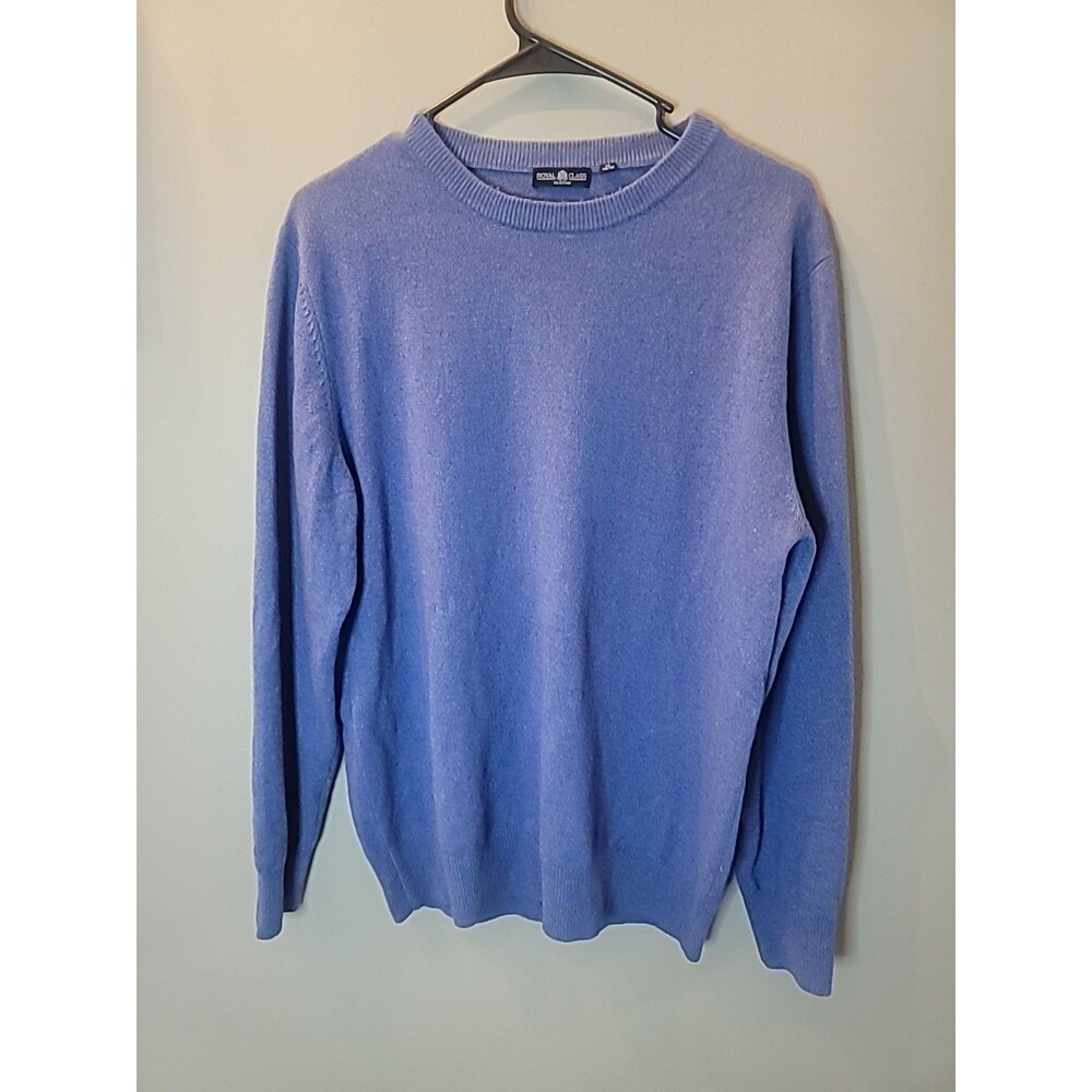 Royal Class Men's Size Med 48/50 Silk And Cashmere Blue Sweater Made In Germany
